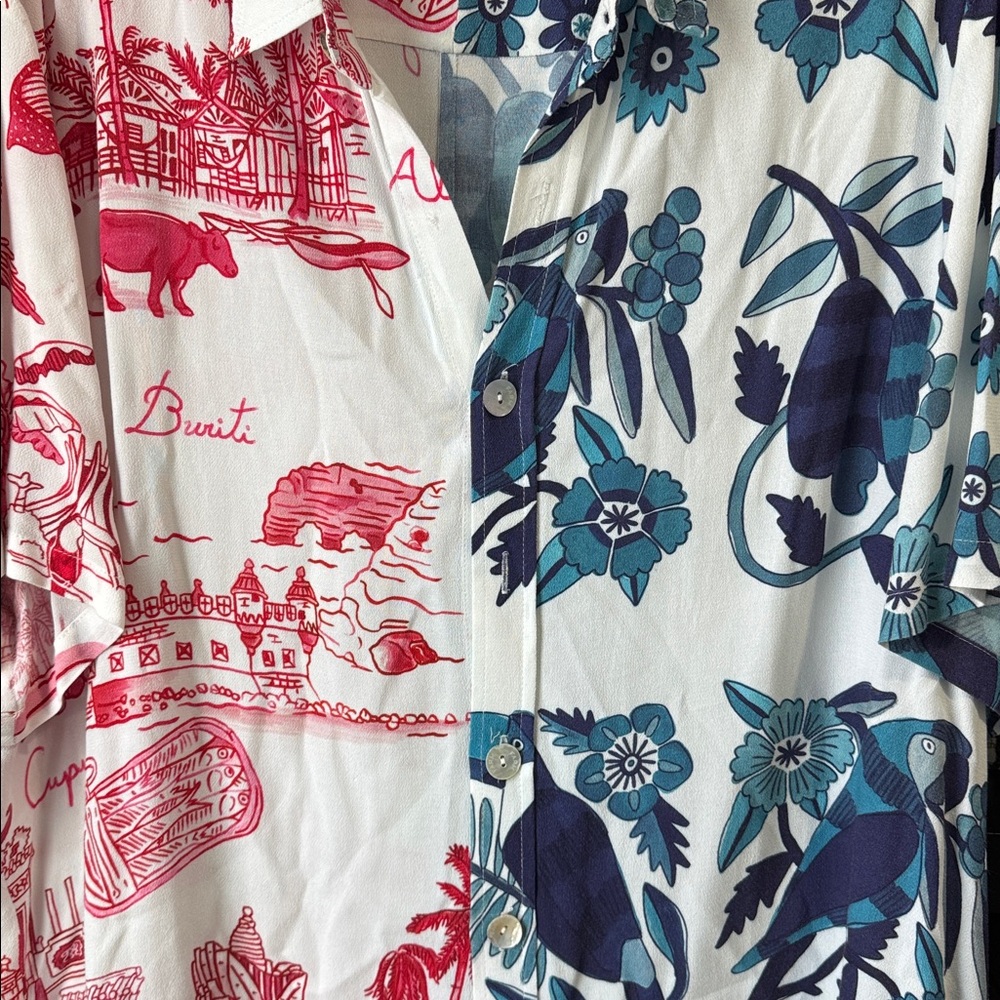 Farm Rio Split Print Button Shirt - Picture 3 of 8